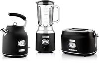 Westinghouse Retroline Fr&uuml;hst&uuml;ck-Set Schwarz, Toaster, Standmixer & Wasserkocher,
