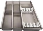 SOTECH 45er Cuisio Besteckeinsatz graphit transluzent mit Messerblock Besteckkasten