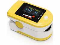 Pulsoximeter Pulox PO-200A Solo mit Alarm und Pulston in Gelb für die Messung von