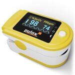 Pulox PO-200A Solo Pulsoximeter Gelb mit Alarm f&uuml;r SpO2, Puls & PI | Mit akustischer