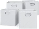 Vicco Faltbox, Wei&szlig;, 30 x 30 cm 4er Set, geeignet f&uuml;r Regalsysteme mit integrierter