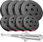 Hop-Sport Hantelset 39 kg | Langhantel 167 cm &Oslash; 30 mm | Bitumen Hantelscheiben...
