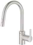GROHE Feel, K&uuml;chenarmatur 2 Strahlarten (Wasserhahn K&uuml;che mit ausziehbarer Brause,