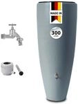 GARANTIA 2in1 Regentonne Komplett-Set 300 Liter zinkgrau inkl....