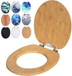 CASARIA&reg; Toilettendeckel mit doppelter Absenkautomatik MDF rostfreie Metall