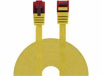BIGtec Ethernet LAN Kabel 7,5m Flexibles flaches Netzwerkkabel Patchkabel gelb