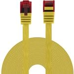 BIGtec Ethernet LAN Kabel 7,5m flexibles flaches Netzwerkkabel Patchkabel gelb