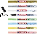edding 751 Glanzlackmarker Set - mehrfarbig, metallic, pastell - 8 bunte Lackmarker -