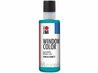 Marabu 04060004098 - Window Color fun & fancy, türkisblau 80 ml, Fensterfarbe auf