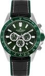 JACQUES LEMANS Chronograph Herrenuhr Liverpool Schwarz/Gr&uuml;n 1-2140C