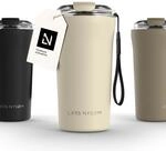 LARS NYS&Oslash;M Thermo Kaffeebecher to go mit Trageschlaufe & Tritan Deckel | Travel Mug