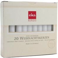 Eika 10243521 Baumkerzen durchgef&auml;rbt wei&szlig;, 20er Pack 10,5cm x 1,25 cm