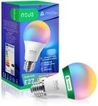 NOUS P3 Smarte WIFI Gl&uuml;hbirne RGB E27, Kompatibel mit Matter, Alexa, Home Assistant