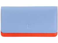 DUDU Mehrfarbige Kuvert - Brieftasche RFID in Leder Pastellblau