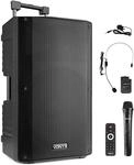Vonyx VSA700-BP Partybox Bluetooth Lautsprecher Gro&szlig; 1000W, 8 Std Akku, Headset und