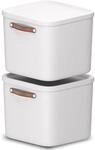 Rotho Maloja 2er-Set Aufbewahrungsbox mit Deckel gro&szlig; 40l | Elegante Boxen