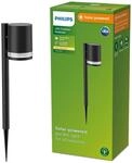 Philips Outdoor Solar Fyce Sockelleuchte Spiess 1,5W, Tageslichtsensor, 2700 Kelvin,