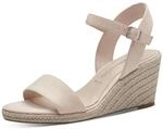 Tamaris Damen Heeled Sandals Textil, beige, 37 EU