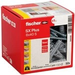 fischer Spreizd&uuml;bel SX Plus 8 x 40 S, Schachtel mit 50 Nylond&uuml;beln und passenden