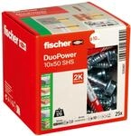 fischer DUOPOWER 10 x 50 S, Universald&uuml;bel mit Sicherheitsschraube, 2-Komponenten,
