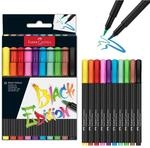 Faber-Castell - Brush Pen Set Black Edition mit 10 leuchtenden Farben