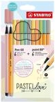 STABILO - Stifte-Set - Pastellove Set - 12er Pack - Fineliner & Premium-Filzstifte
