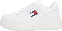 Tommy Jeans Damen Flatform Sneaker Retro Basket Flatform Essential Schuhe, Wei&szlig;