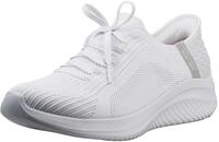 Skechers Damen Sneakers,Sports Shoes, Wei&szlig;er Gestrickter Hellgrauer Rand, 39 EU