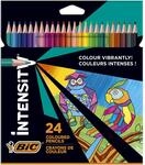 BIC Intensity Buntstifte, Dreikant-Malstifte, Farbstifte zum Malen in 24 Farben, im