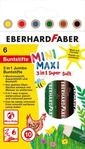 Eberhard Faber 518905 - Jumbo Buntstifte 3in1 mit Wachsmalstift, Aquarellstift und