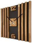 FLEXISTYLE Wanduhr gro&szlig; modern Holz Eiche lautlos ohne Tickger&auml;usche Designer