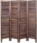Mendler Paravent HWC-G30 Shabby-Look 170x162cm - braun | Trennwand, Sichtschutz,