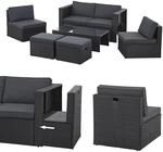 Juskys Polyrattan Gartenm&ouml;bel Set Salou - Outdoor Lounge wetterfest 6 Personen -