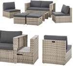 Juskys Polyrattan Gartenm&ouml;bel Set Salou - Outdoor Lounge wetterfest 6 Personen -