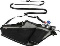 TRIXIE joggingriem met lijn voor Hond grijs/zwart 115-150x2 cm / 70-130x23 cm