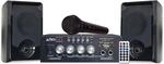 Party Light & Sound - PARTY-KA100 Karaoke-Set mit 1 Verst&auml;rker (2x50W), 1 Mikrofon