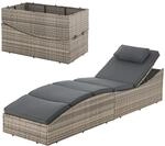 Juskys Sonnenliege Lamia klappbar - Polyrattan Gartenliege mit Auflage, Kopfteil