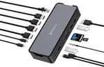 Verbatim USB-C Pro Docking Station, 15-in-1 Hub, Multiport Adapter zu HDMI 4K und 8K,
