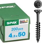 SPAX Fassadenschraube, 4,5 x 50 mm, 200 St&uuml;ck, Teilgewinde, Linsensenkkopf, T-STAR