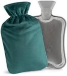 Blumtal Premium W&auml;rmflasche mit Bezug Samt - W&auml;rmeflasche aus verwendungssicherem