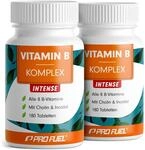 Vitamin B Komplex hochdosiert - 2x180 Tabletten - alle 8 B-Vitamine (B1, B2, B3, B5,