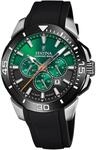 Festina Herren Uhr Analog mit Schwarzem Kautschukarmband - Quarzwerk - Chronograph -