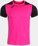 Record II Kurzarm-T-Shirt Fluor Pink Schwarz, 102223.031.Xs