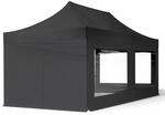 TOOLPORT 3x6m Faltpavillon Pavillon Partyzelt Gazebo Stahl 30mm, 4 Seitenteile,