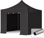 TOOLPORT Faltzelt Faltpavillon Pavillon 3x3m - mit 4 Seitenteilen (ohne Fenster)