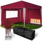 Kronenburg Faltpavillon wasserdicht Dachma&szlig; 3 x 3 m UV Schutz 50+ Pavillon in Rot