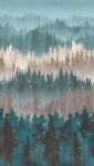 Livingwalls Travel Styles Vliestapete - Waldtapete in Blau und Braun - skandinavische