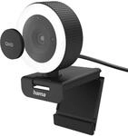 Hama Webcam mit Licht, Fernbedienung, Zoom, mobil (QHD 2K PC-Kamera mit Dual