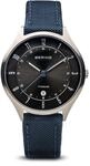 BERING Herren Quarz Uhr | Armbanduhr 39 mm silbernes Titangeh&auml;use und graues
