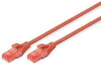 DIGITUS LAN Kabel Cat 6 &ndash; 0,25 m &ndash; U/UTP Ungeschirmt &ndash; Rot
